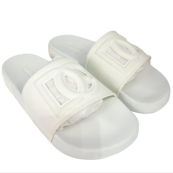 Dolce & Gabbana Monogram Beachwear Slide Sandal White - Picture 4 of 10